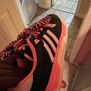 Adidas Black and Pink Performance Sneakers